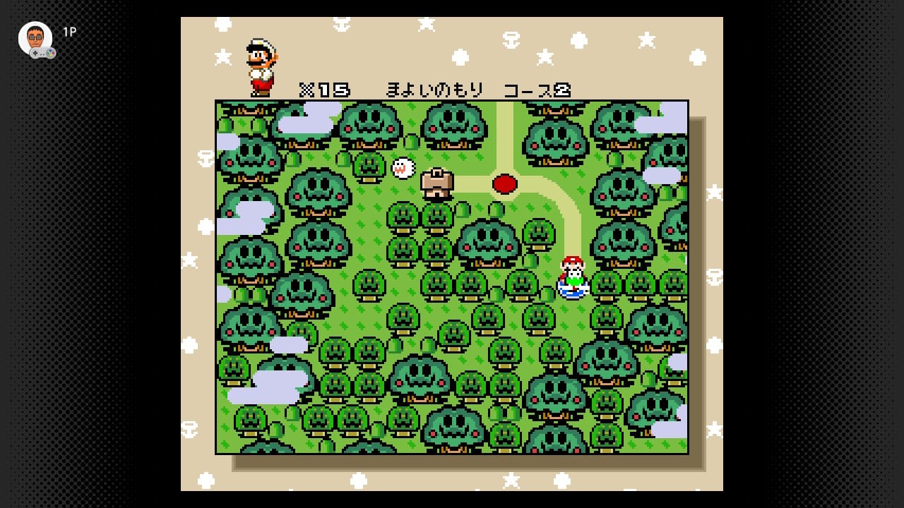 A screenshot from the Nintendo Switch port of the Super NES game Super Mario World, showing the overworld map