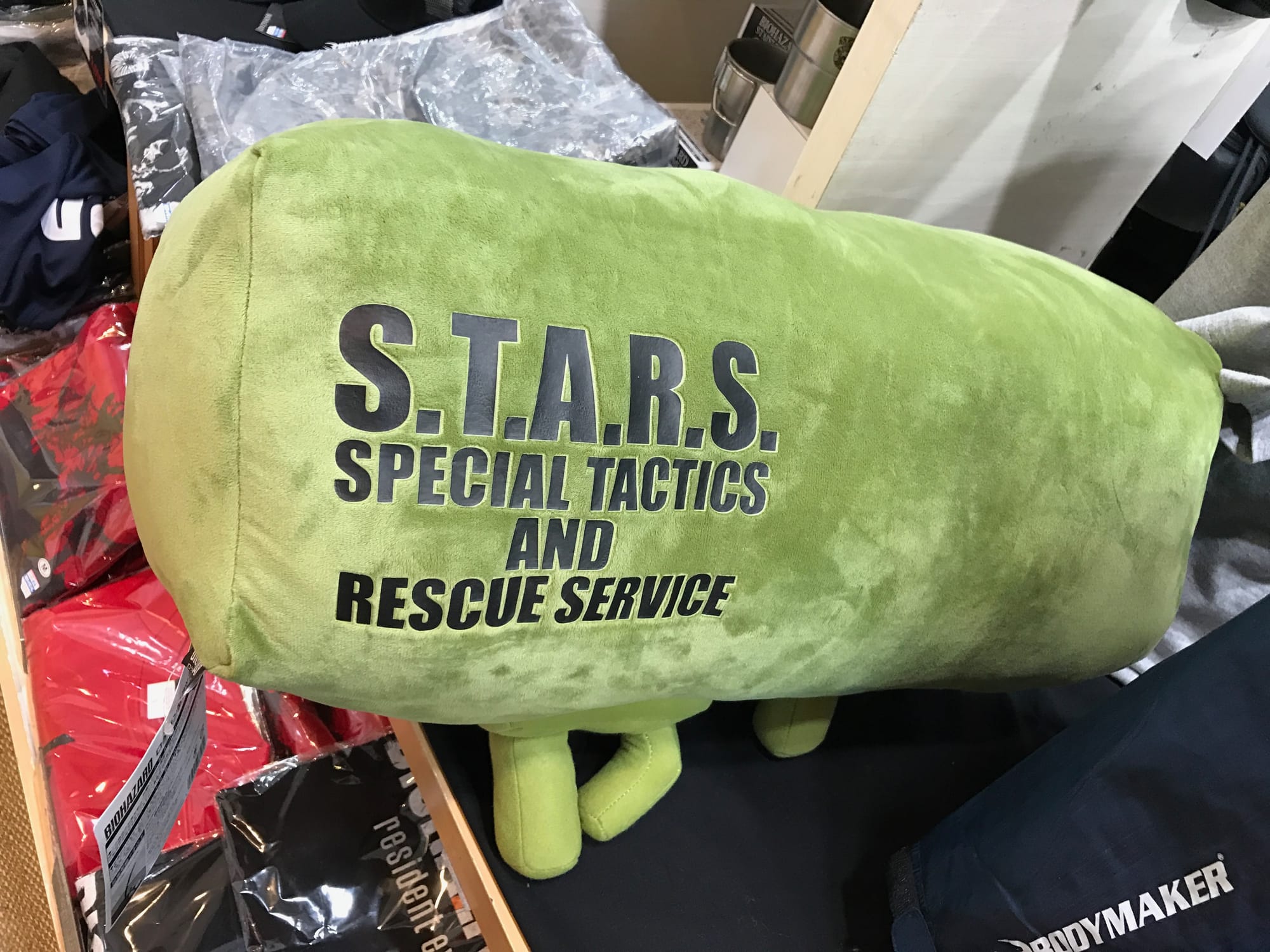 A plush toy rocket launcher from the game Resident Evil