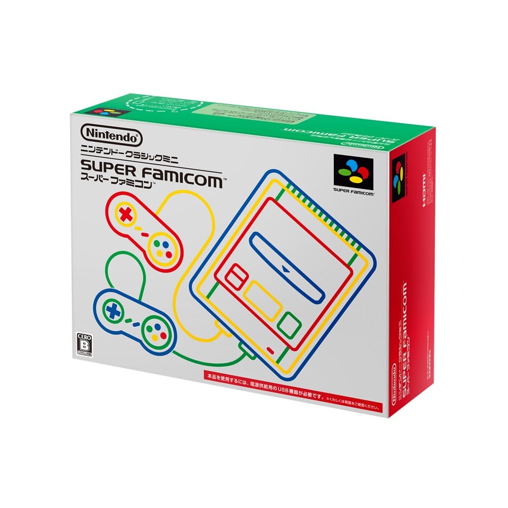 The box art for the Super Famicom mini console is identical to the original Super Famicom from 30 years earlier.