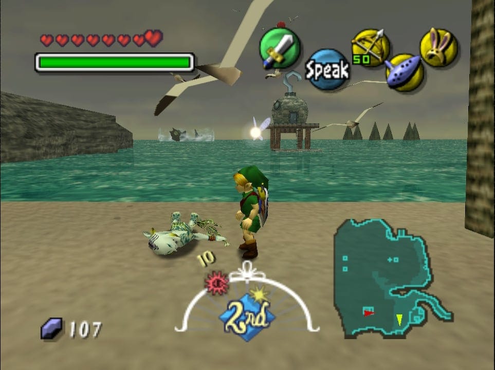 A screenshot from the Nintendo 64 game The Legend of Zelda: Majora's Mask.