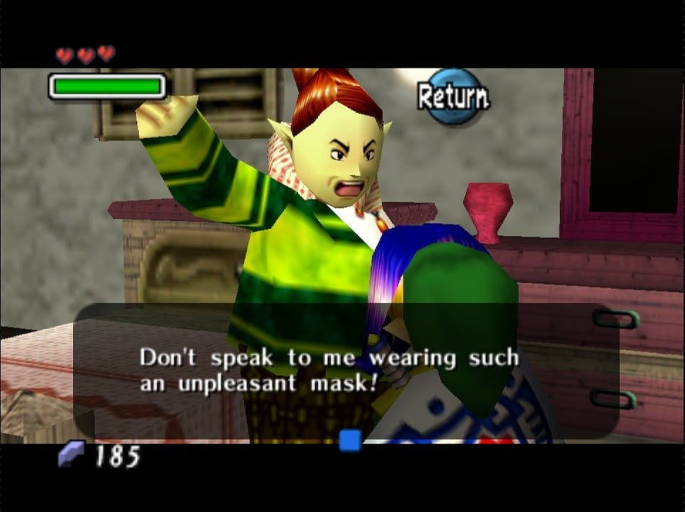 A screenshot from the Nintendo 64 game The Legend of Zelda: Majora's Mask.