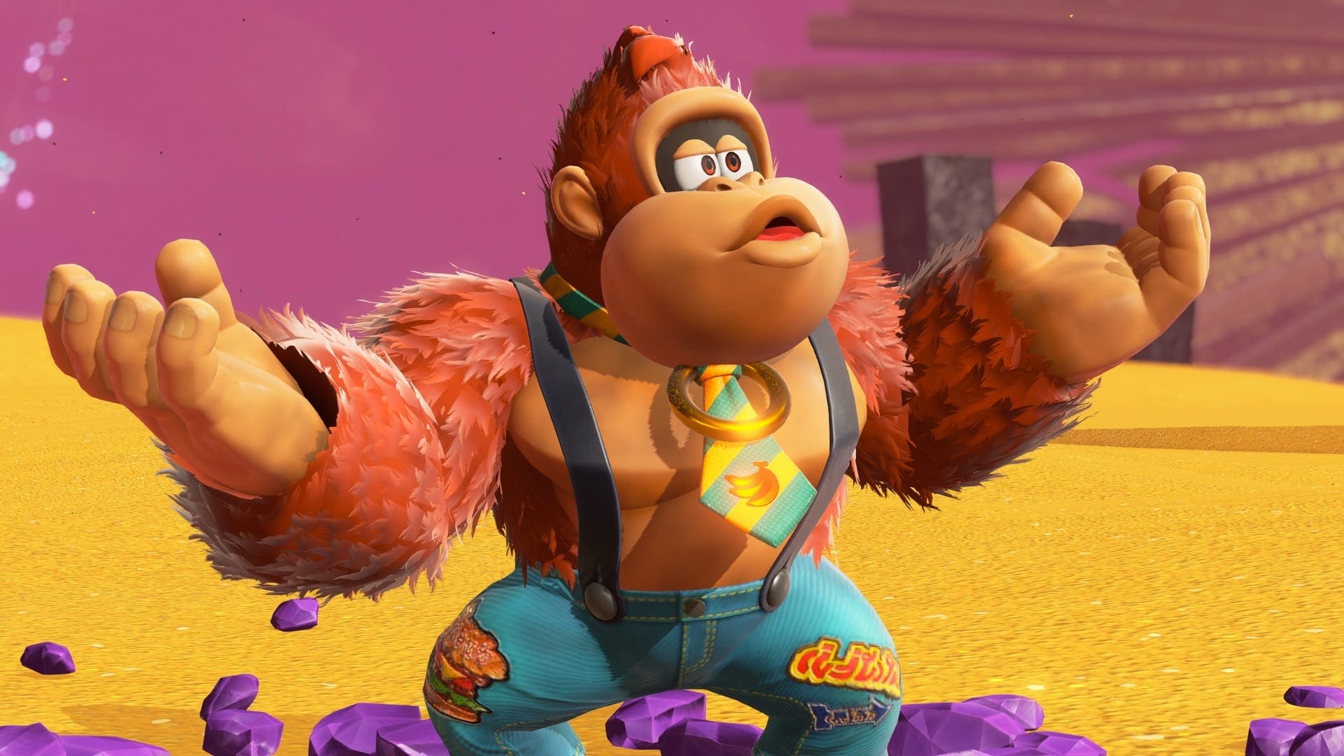 A screenshot from the Nintendo Switch 2 game Donkey Kong Bananza.