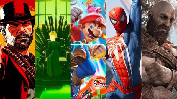 A composite image with my top five games of the year.