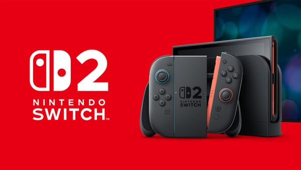 A promotional image of the Nintendo Switch 2 video game console, which looks similar to the original Switch.