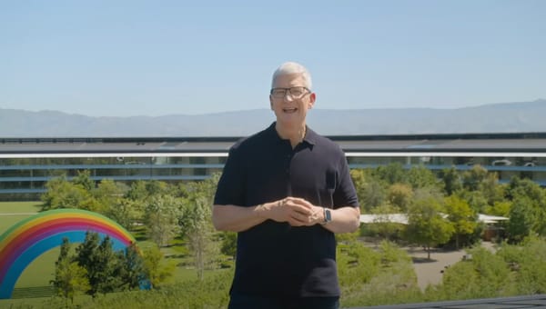 Apple CEO Tim Cook talking during the 2024 WWDC Keynote.