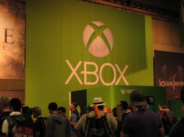 A giant Xbox sign at a public event.